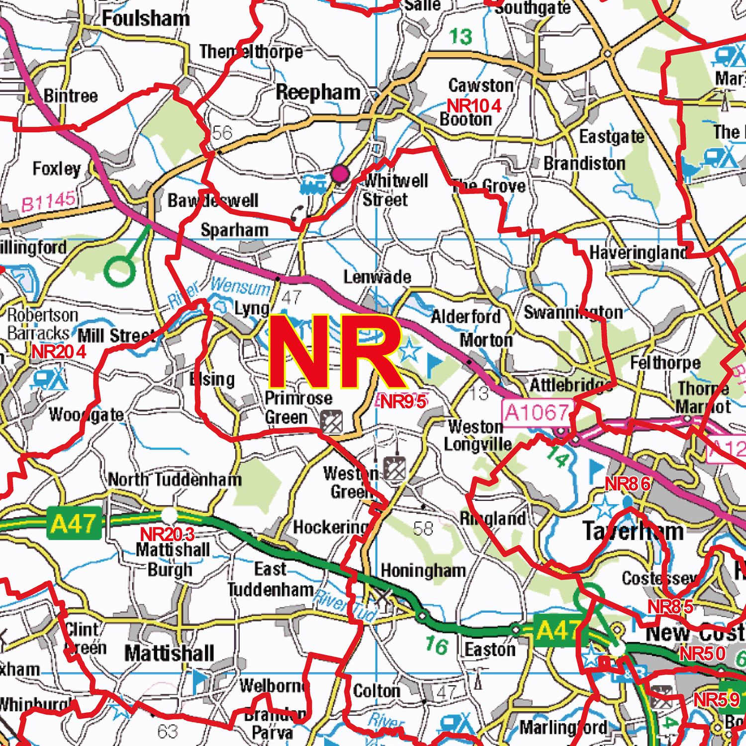 Norwich - NR - Postcode Sector Map (G42)
