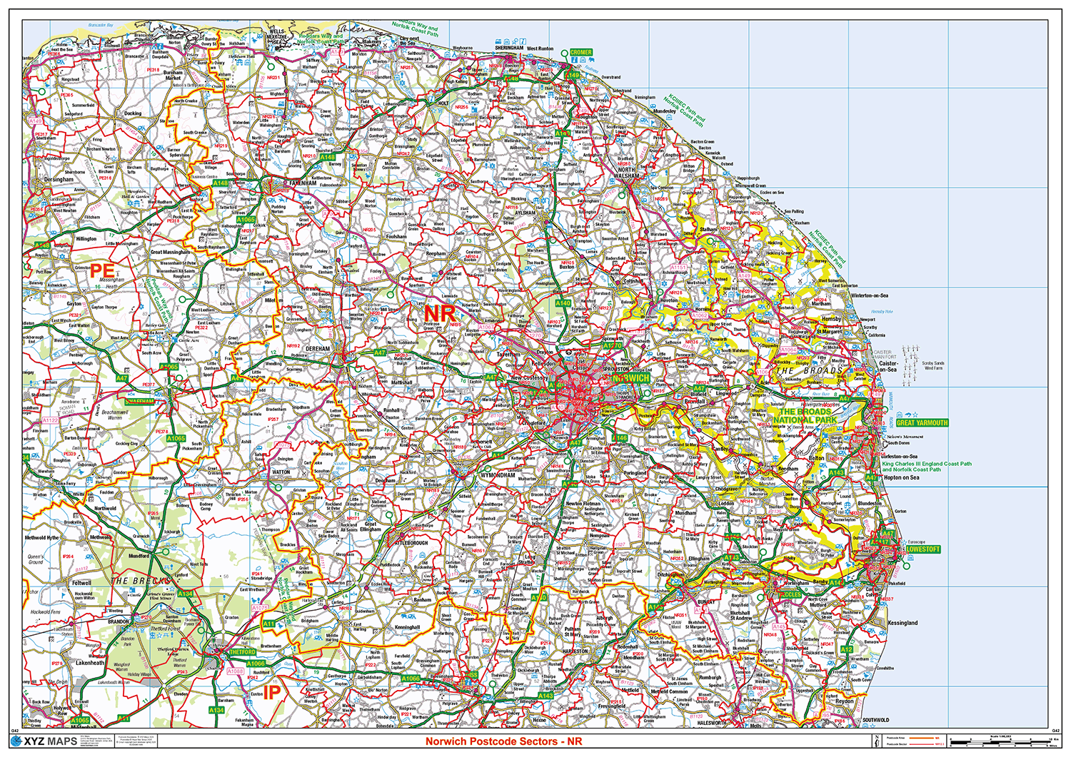 Norwich - NR - Postcode Sector Map (G42)