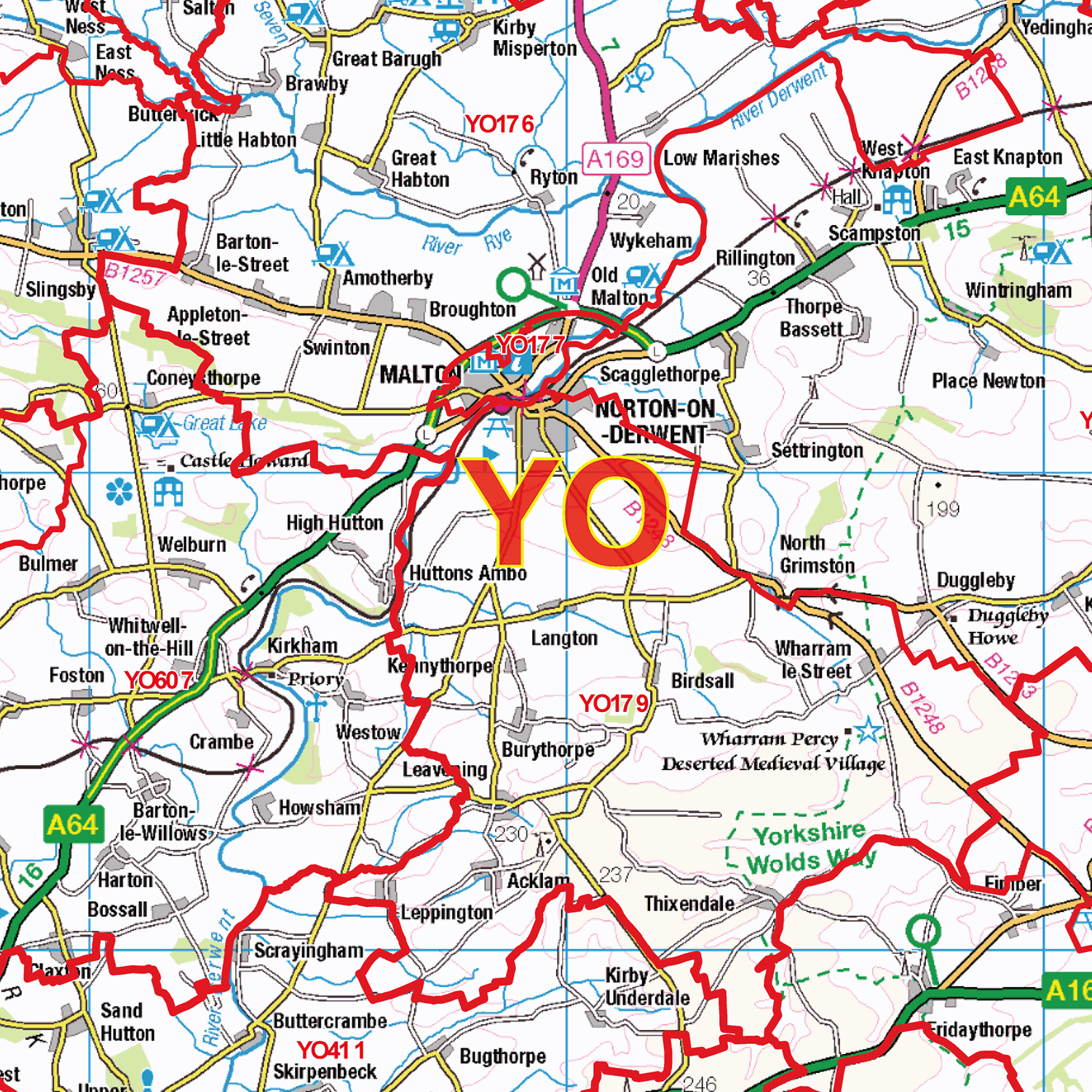 York - YO - Postcode Sector Map (G43)