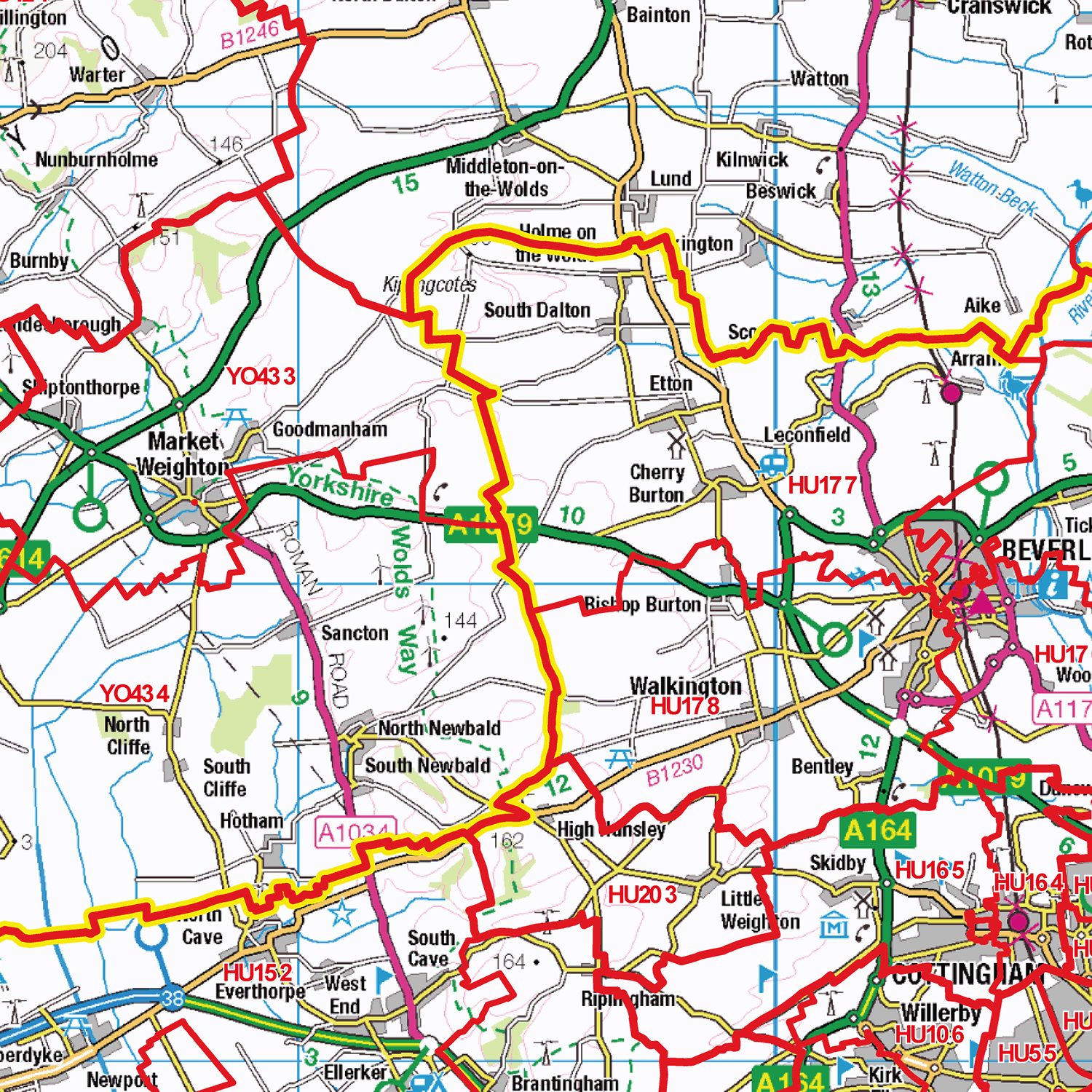 York - YO - Postcode Sector Map (G43)