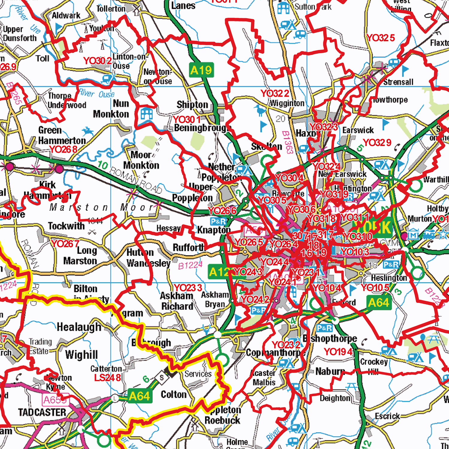 York - YO - Postcode Sector Map (G43)