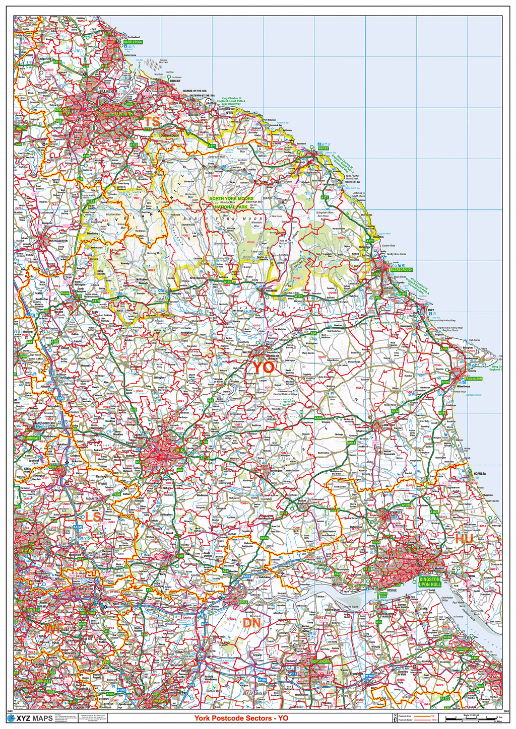 York - YO - Postcode Sector Map (G43)