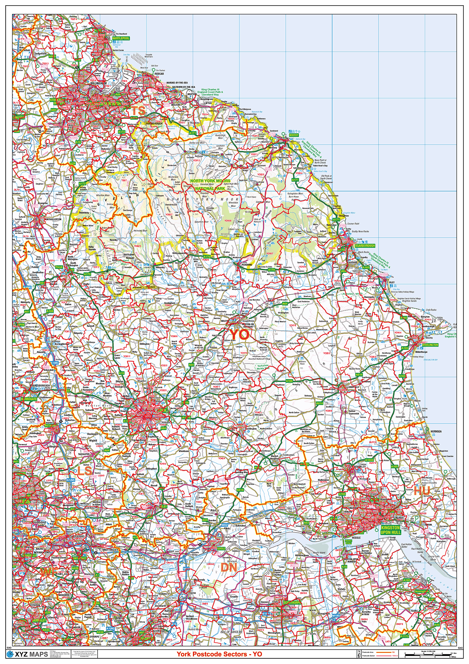 York - YO - Postcode Sector Map (G43)