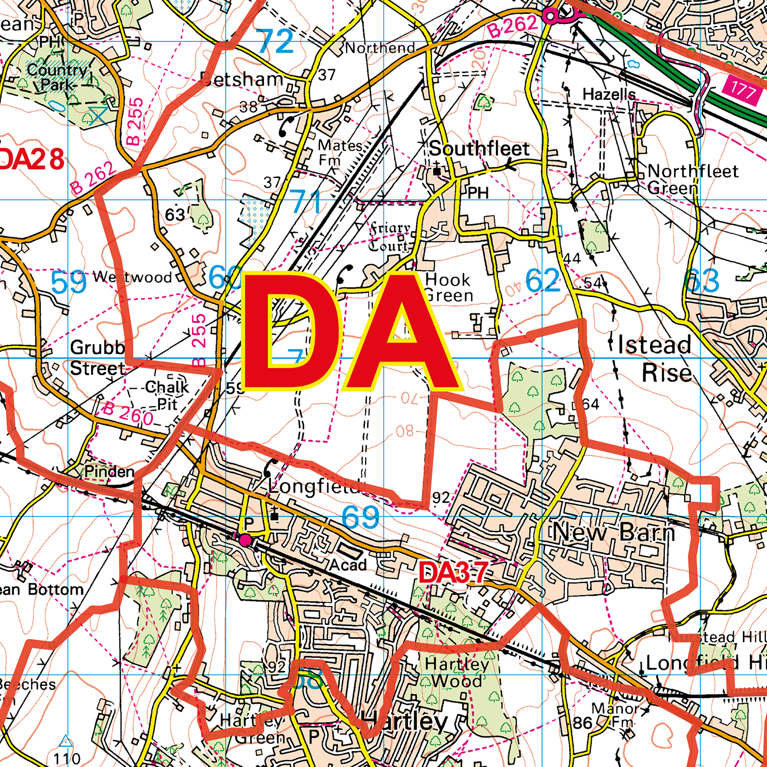 Dartford - DA - Postcode Sector Map (G48)