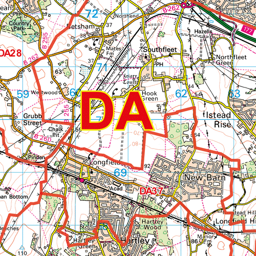 Dartford - DA - Postcode Sector Map (G48)