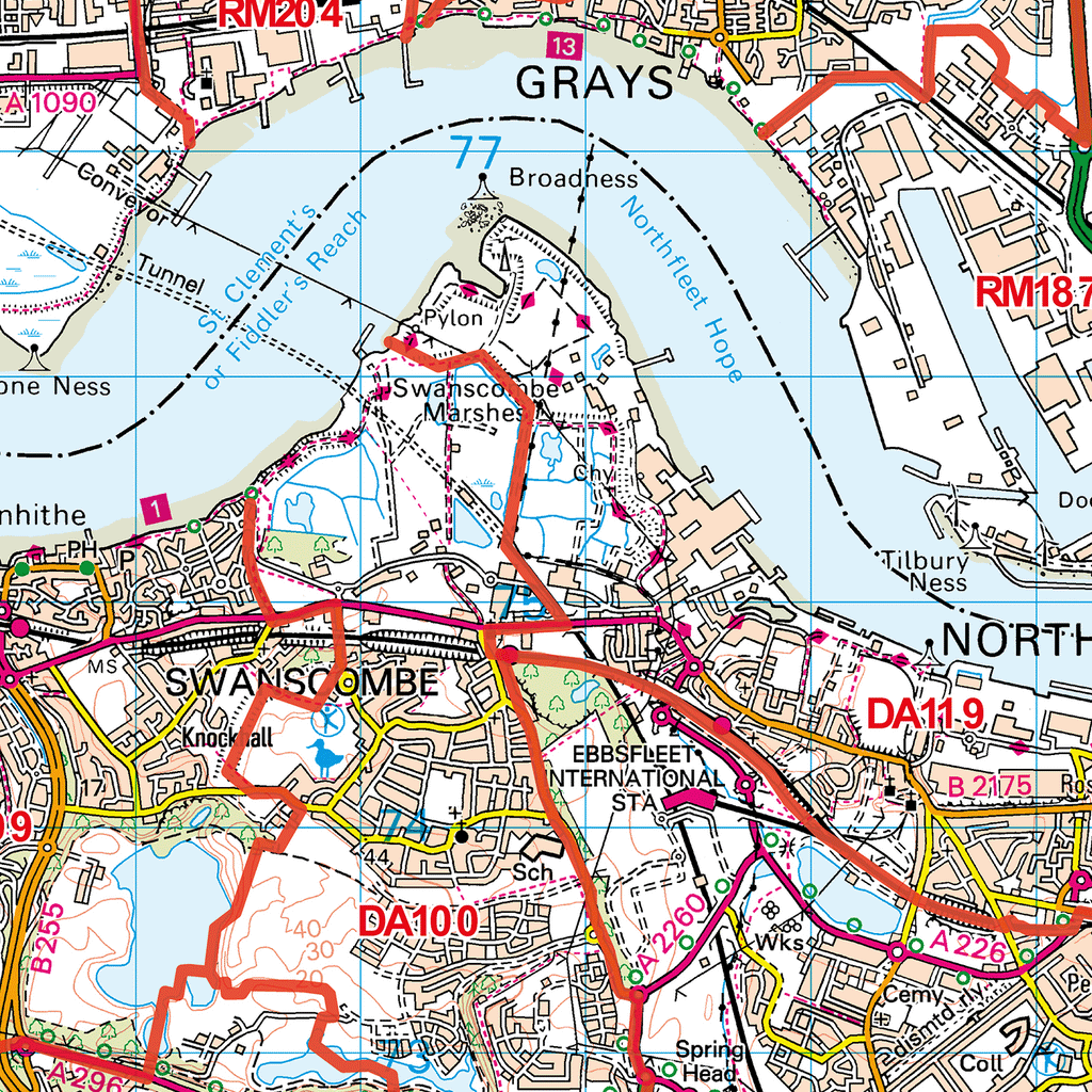 Printable Postcode Map Da Dartford - DA - Postcode Sector Map (G48) – XYZ Maps