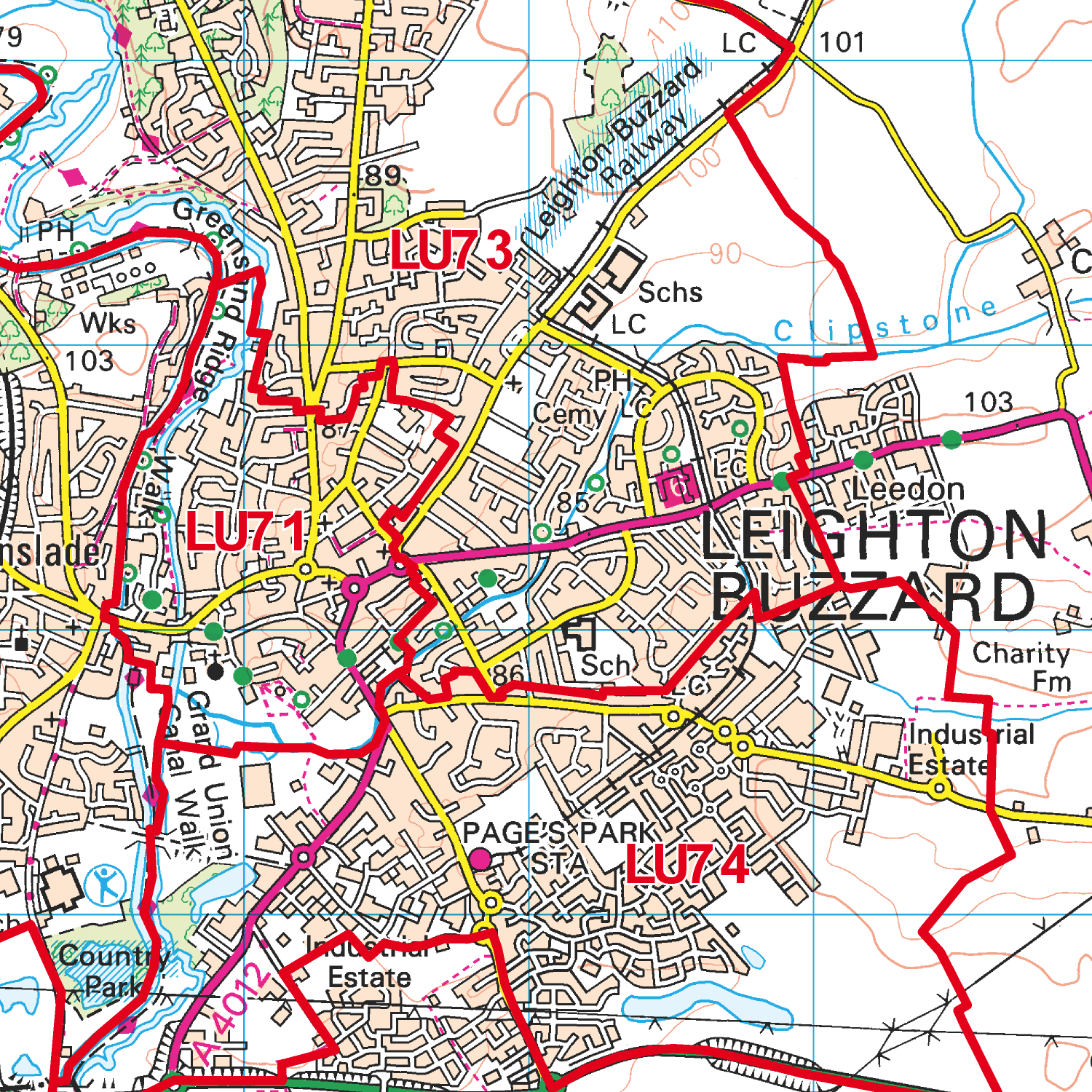 Luton - LU - Postcode Sector Map (G49)