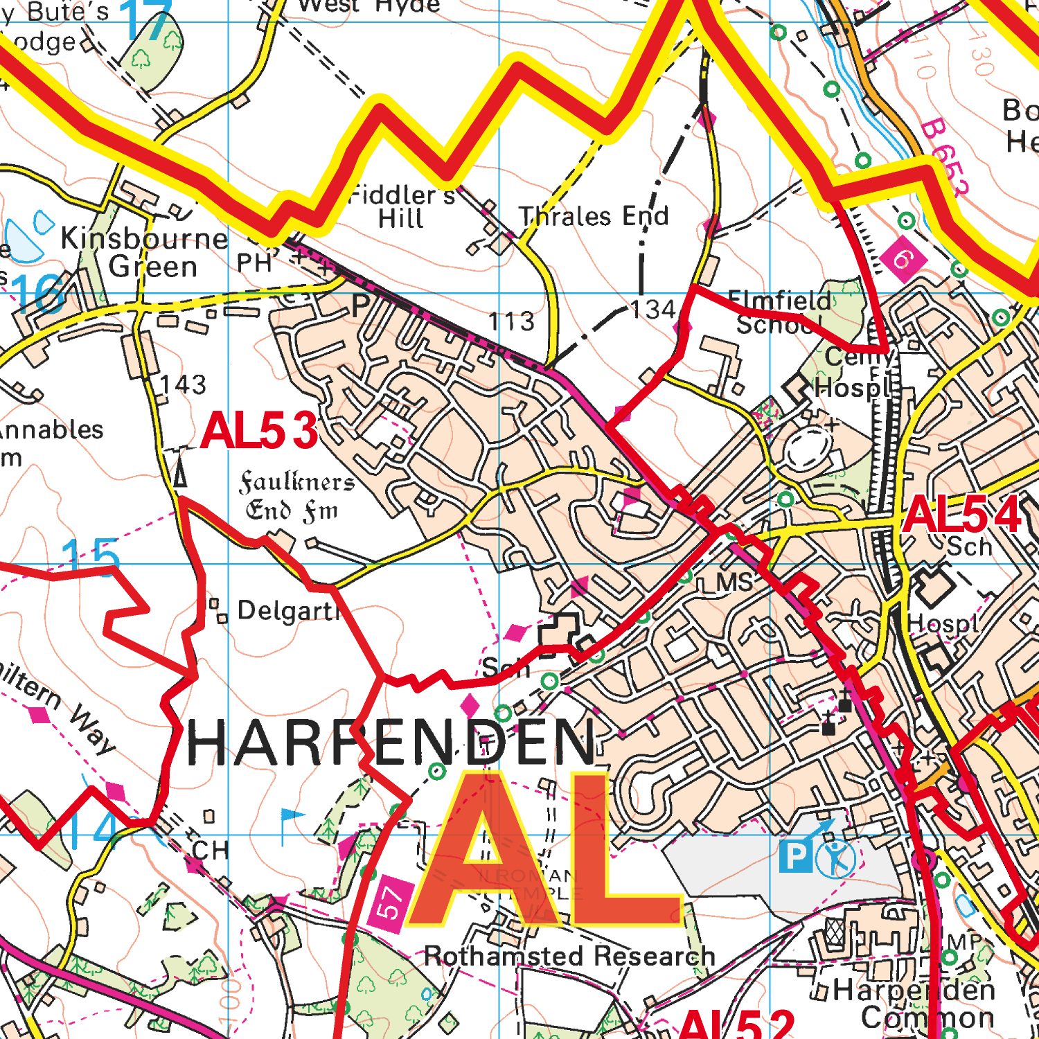 Luton - LU - Postcode Sector Map (G49)