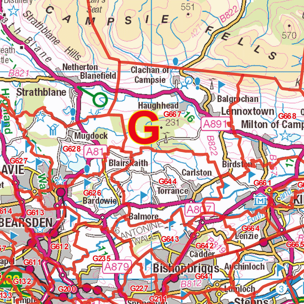 Glasgow - G - Postcode Sector Map (G4)