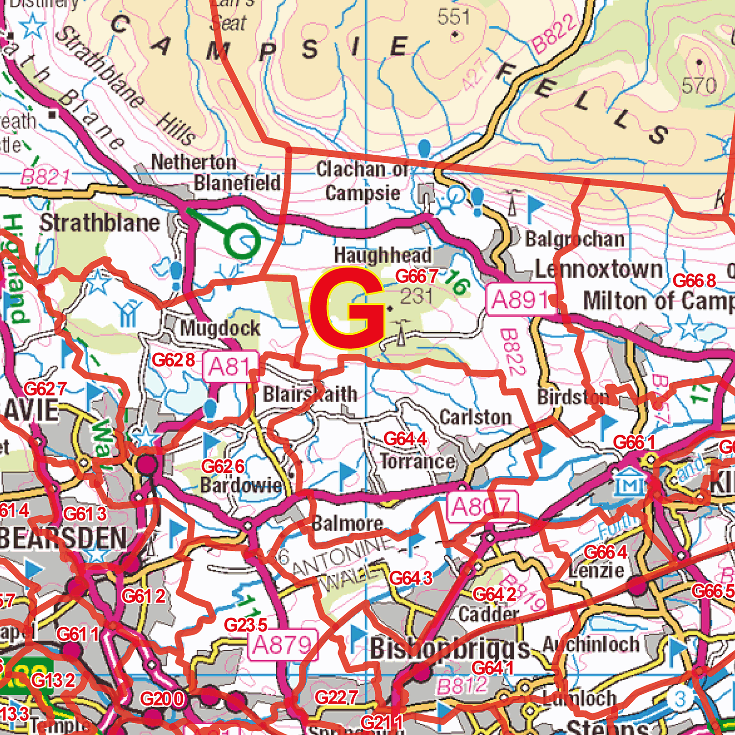 Glasgow - G - Postcode Sector Map (G4)