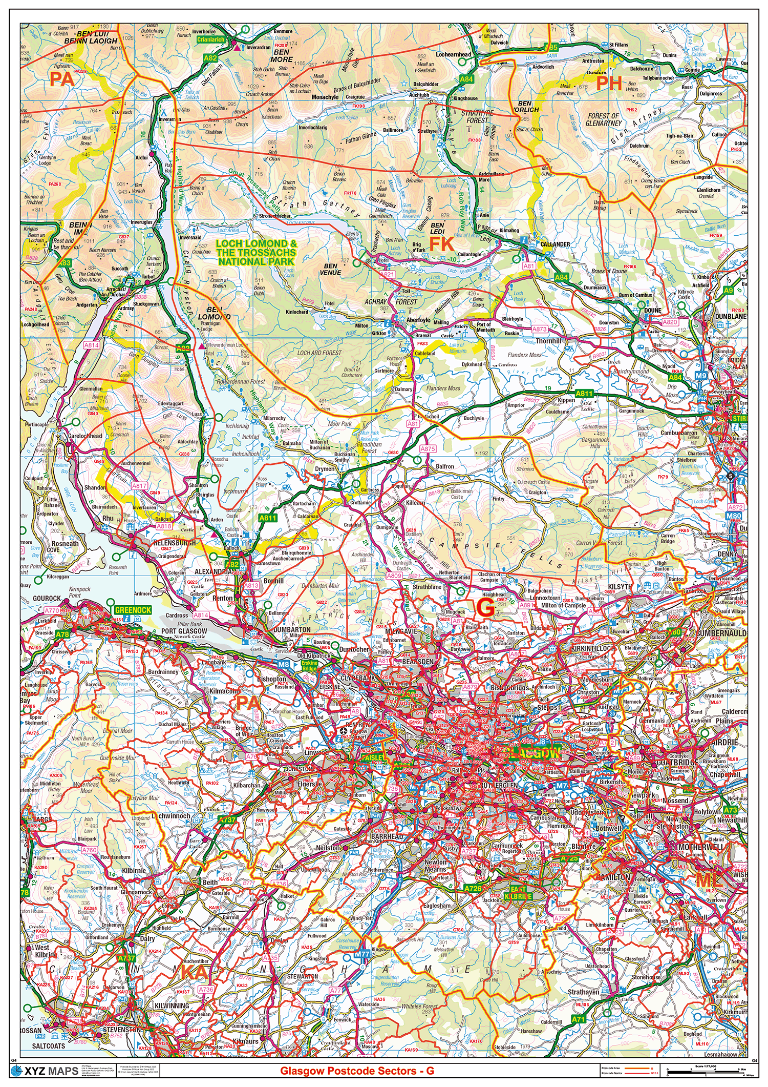 Glasgow - G - Postcode Sector Map (G4)