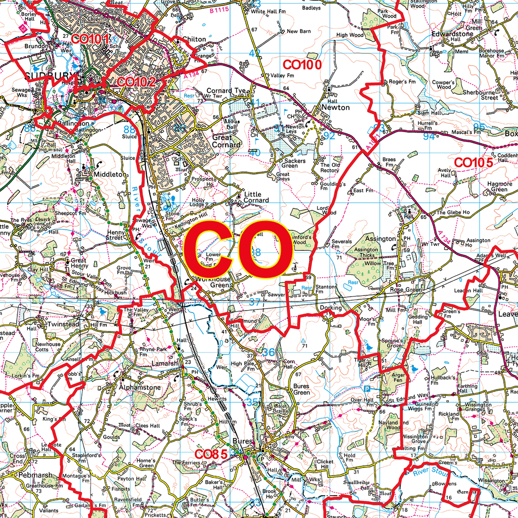 Colchester - CO - Postcode Sector Map (G50)