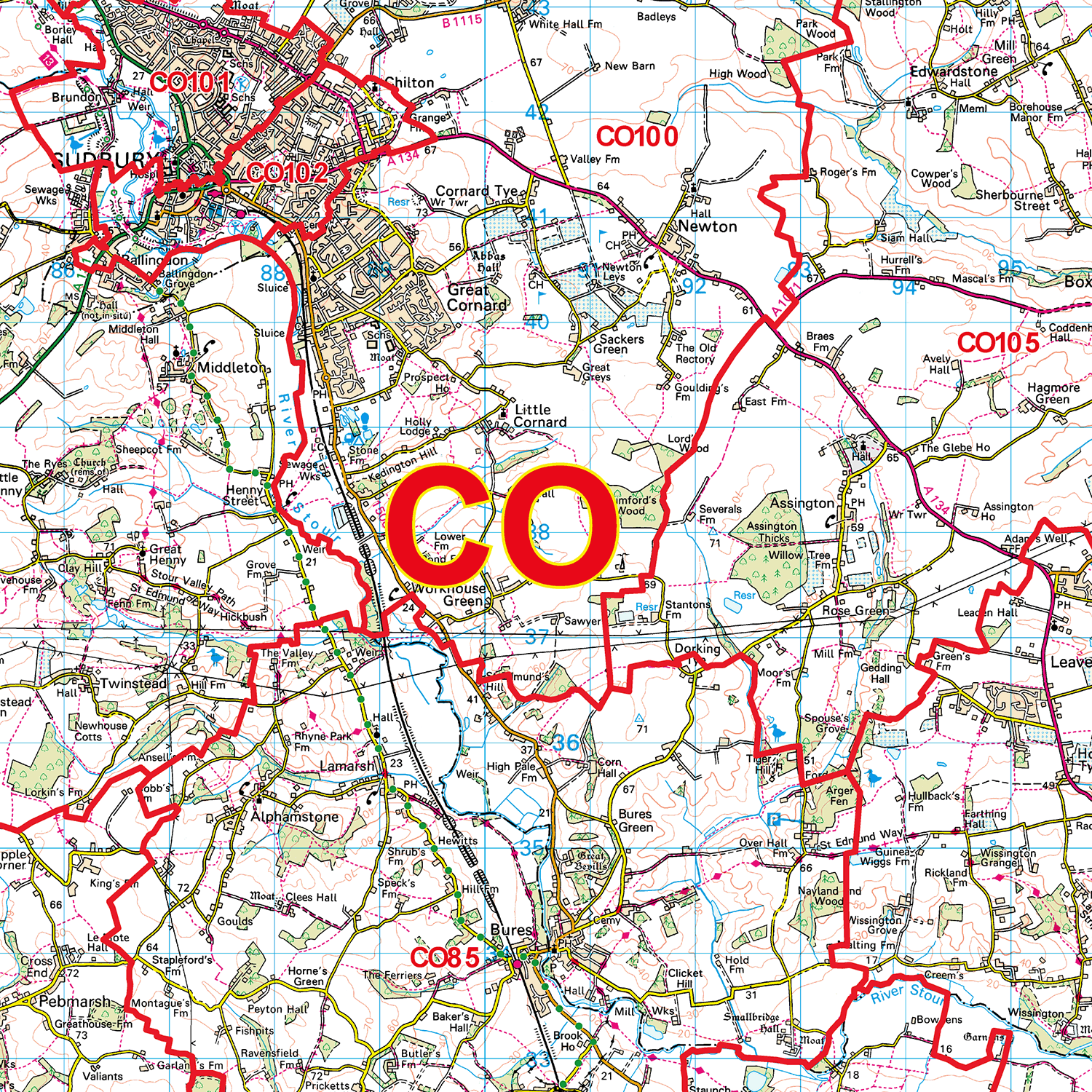Colchester - CO - Postcode Sector Map (G50)