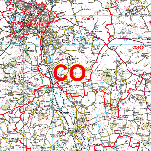 Colchester - CO - Postcode Sector Map (G50)
