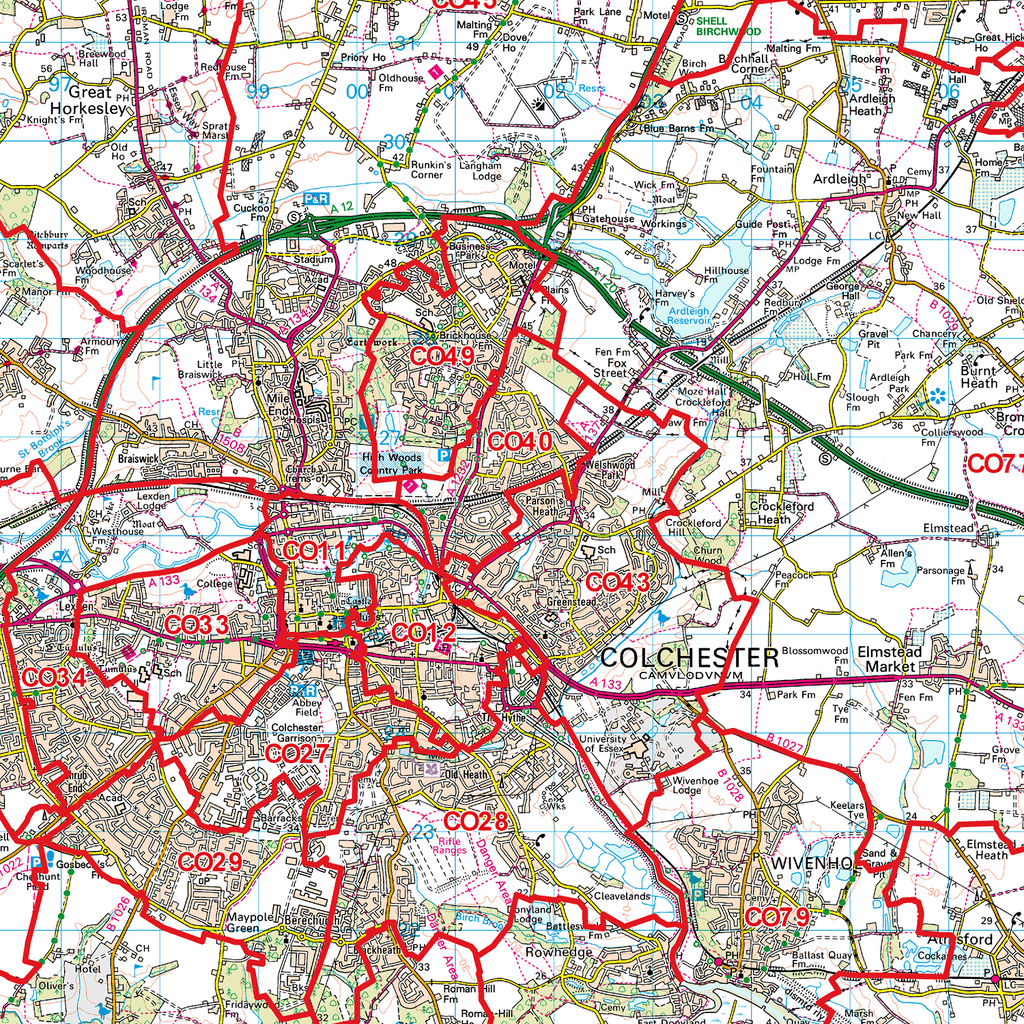 Colchester - CO - Postcode Sector Map (G50)