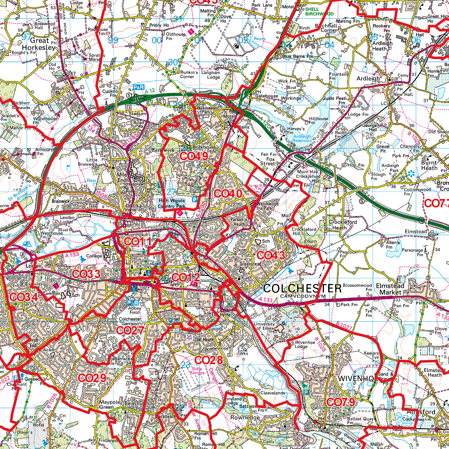 Colchester - CO - Postcode Sector Map (G50)