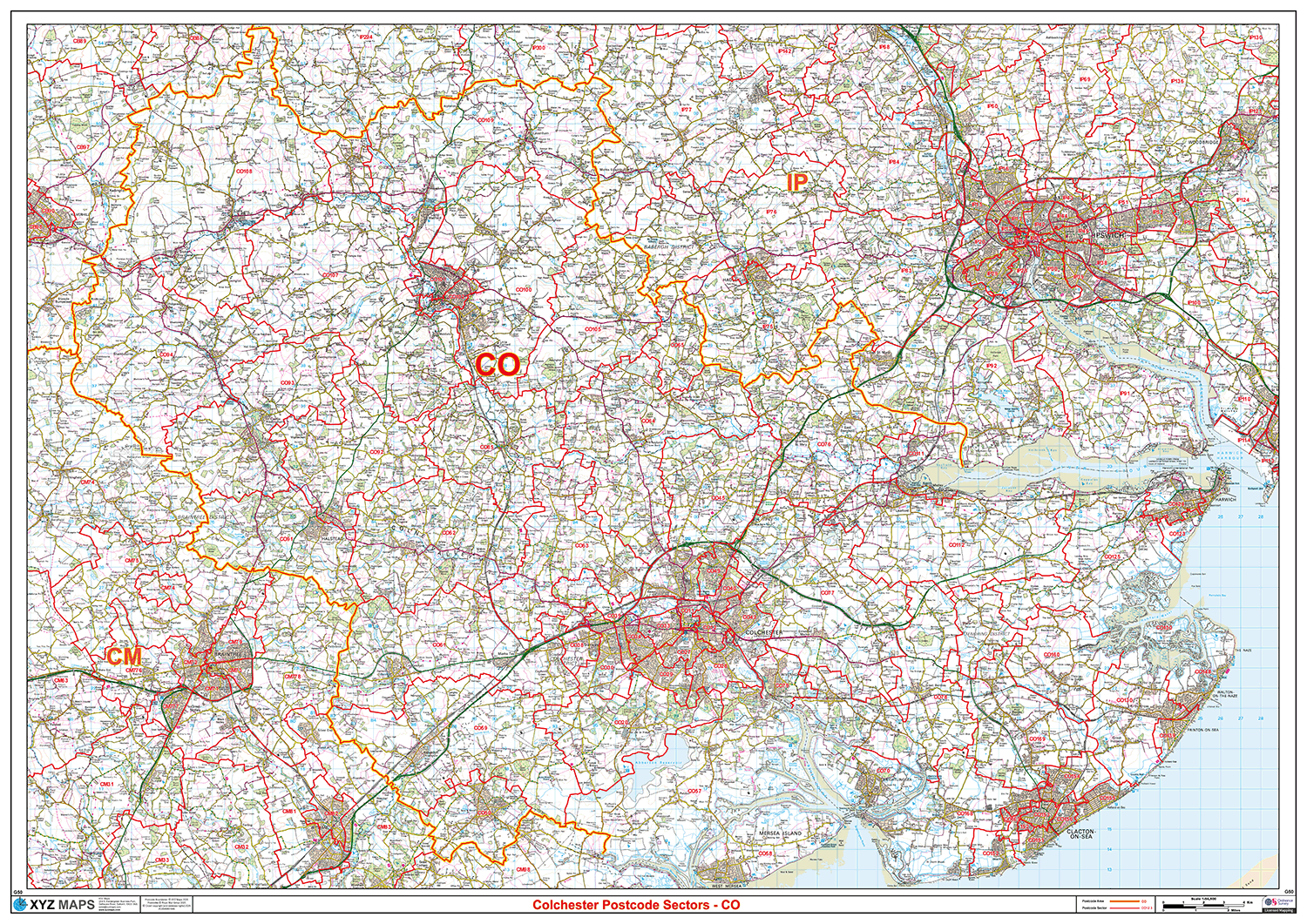 Colchester - CO - Postcode Sector Map (G50)
