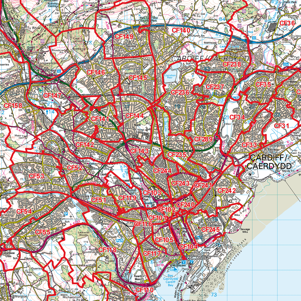 Cardiff - CF - Postcode Sector Map (G51)