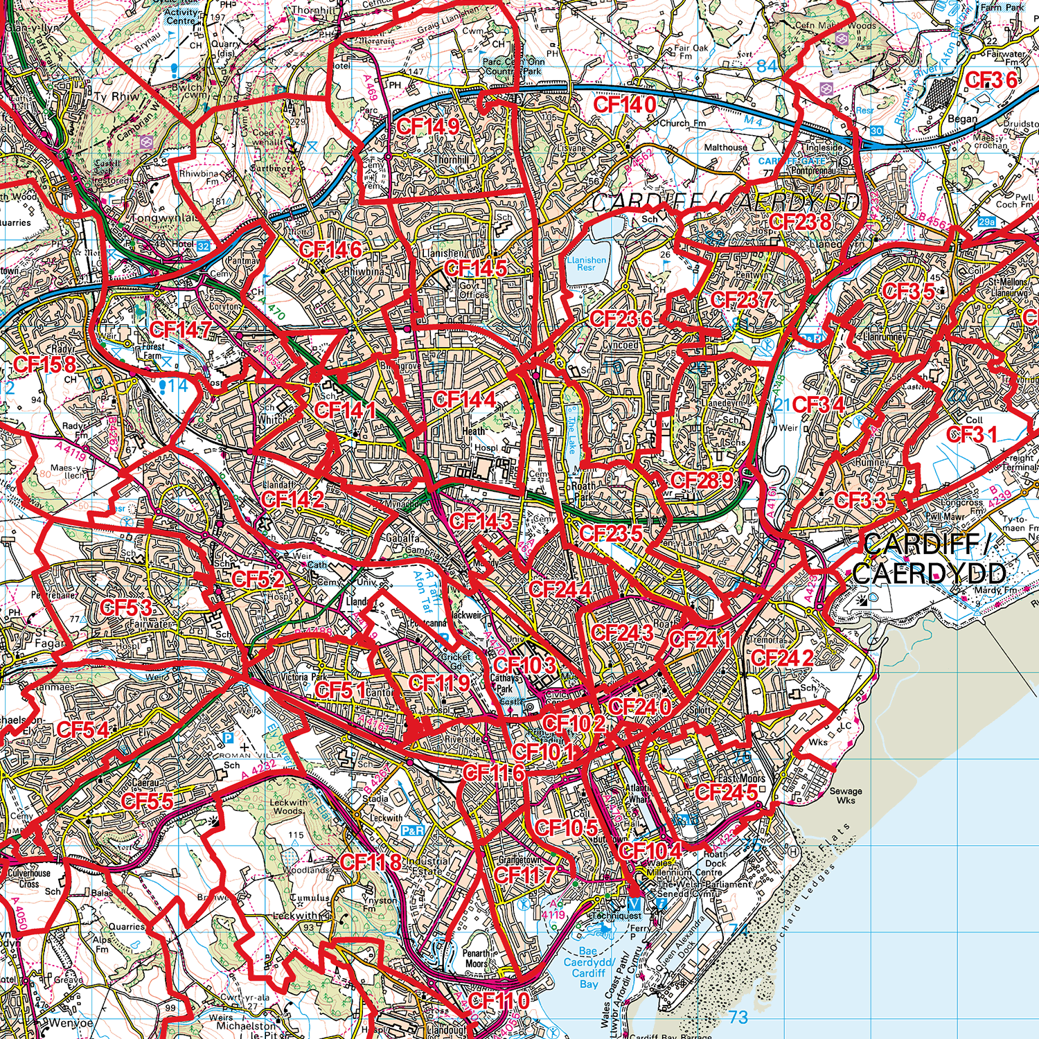 Cardiff - CF - Postcode Sector Map (G51)