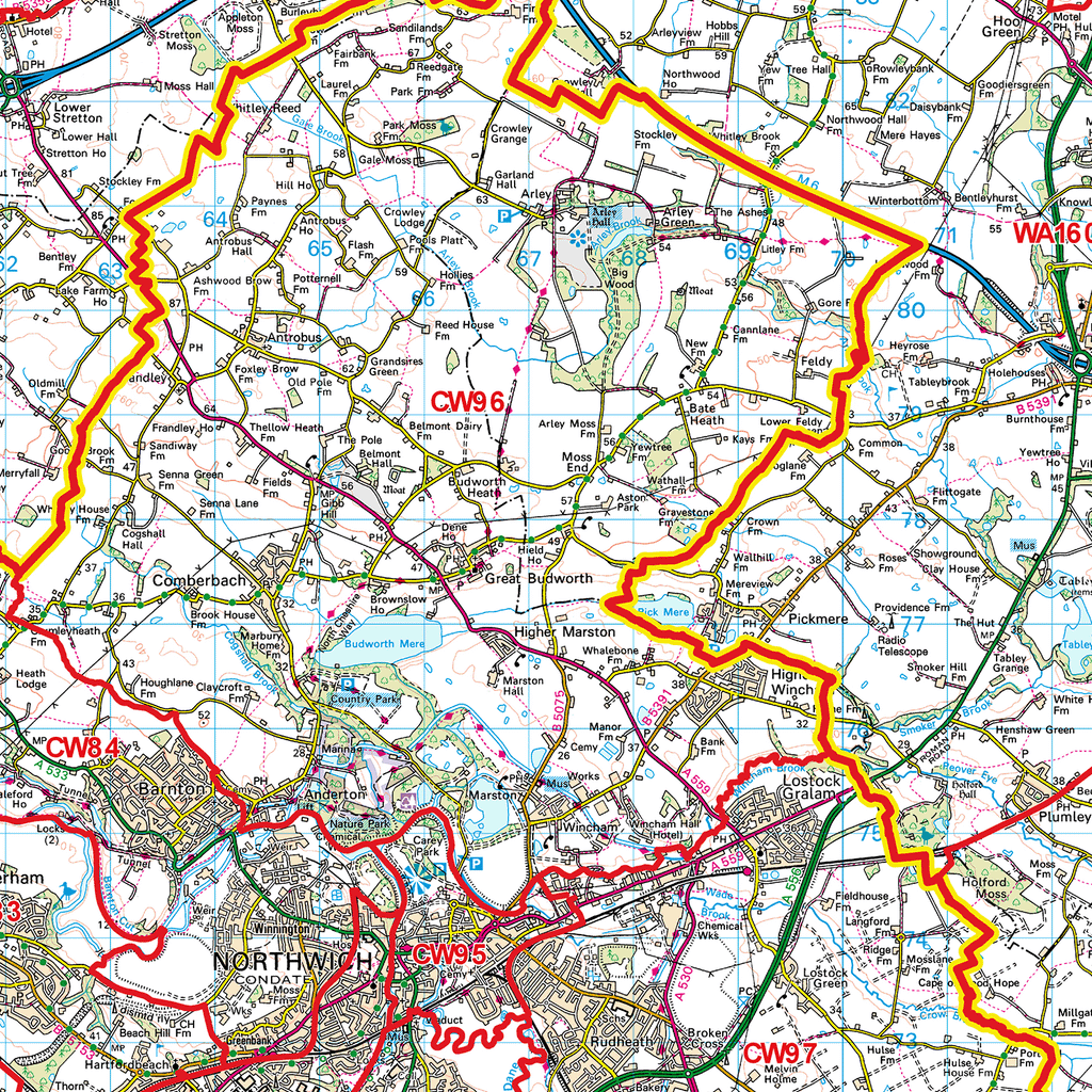 Crewe - CW - Postcode Sector Map (G53)