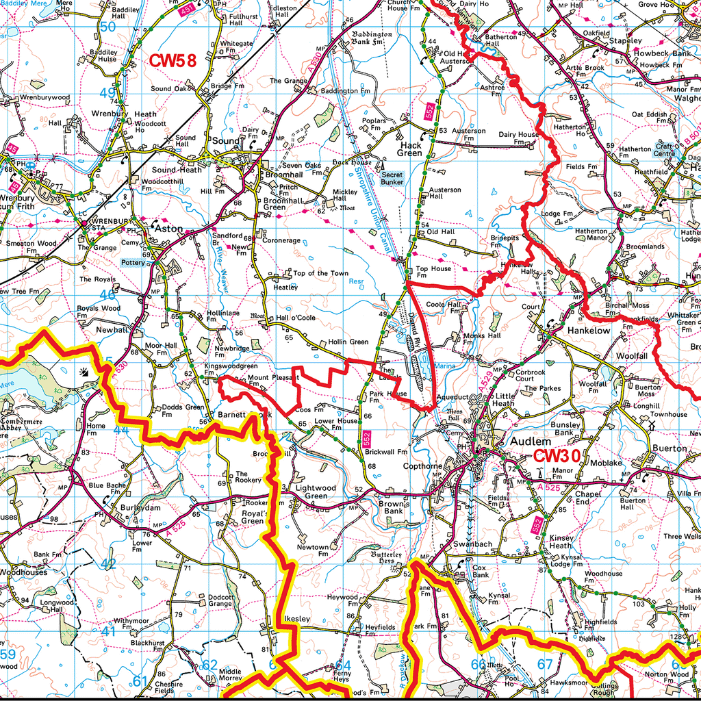 Crewe - CW - Postcode Sector Map (G53)