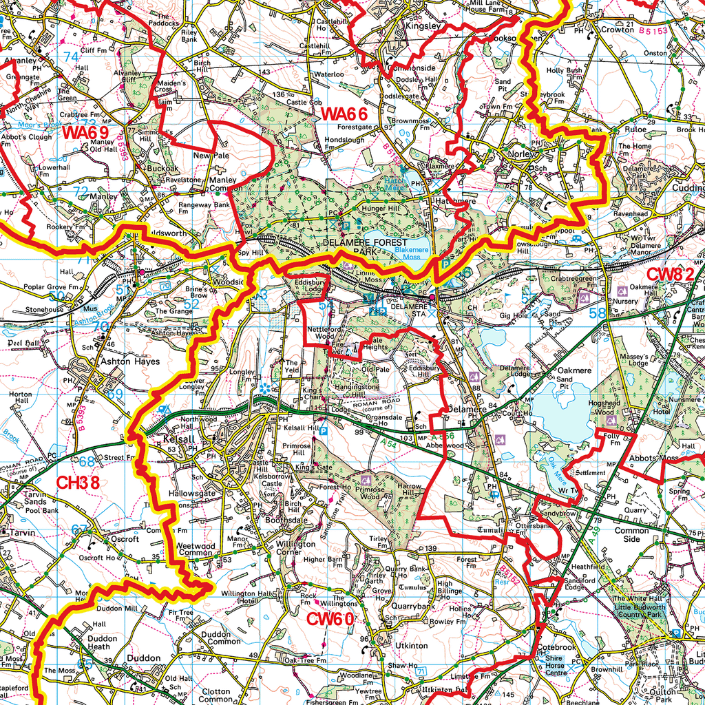 Crewe - CW - Postcode Sector Map (G53)