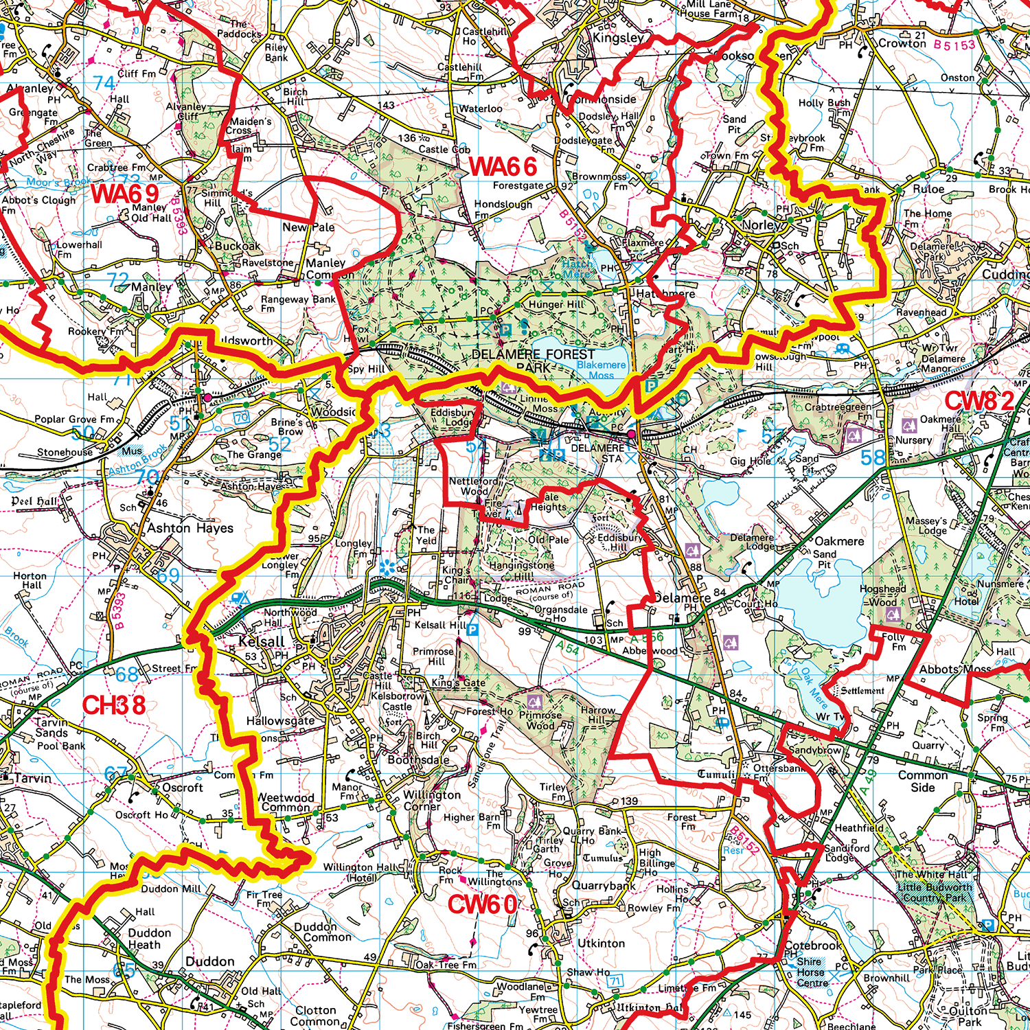 Crewe - CW - Postcode Sector Map (G53)