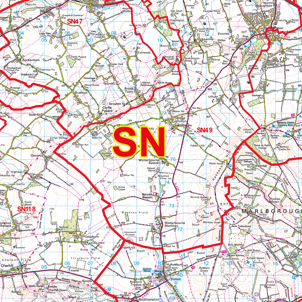 Swindon - SN - Postcode Sector Map (G54)