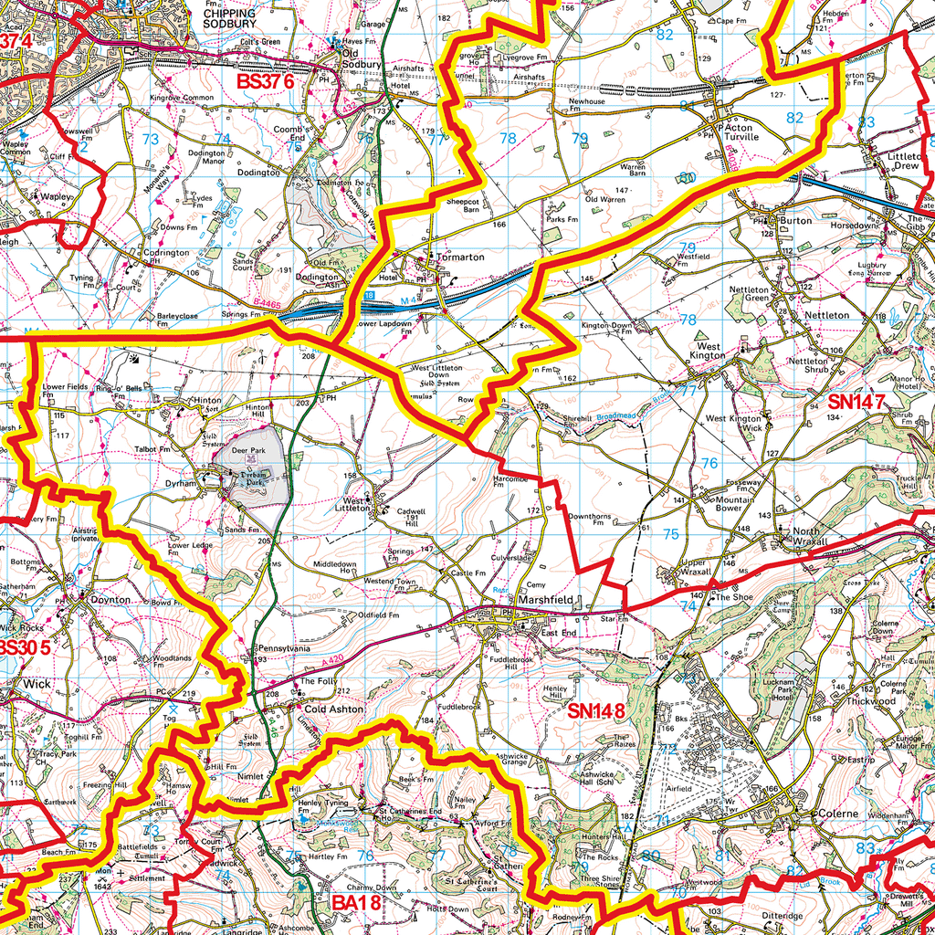 Swindon - SN - Postcode Sector Map (G54)
