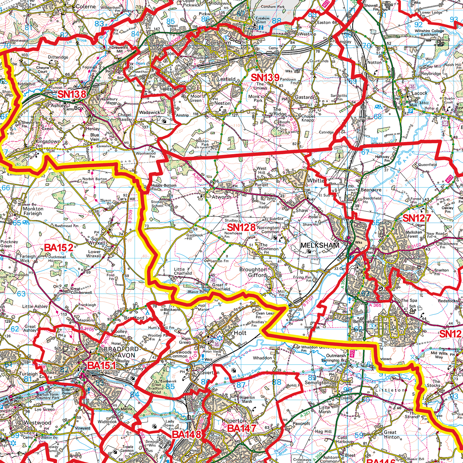 Swindon - SN - Postcode Sector Map (G54)