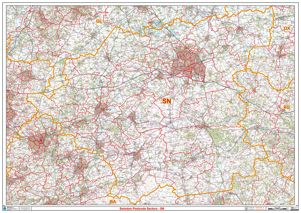 Swindon - SN - Postcode Sector Map (G54)