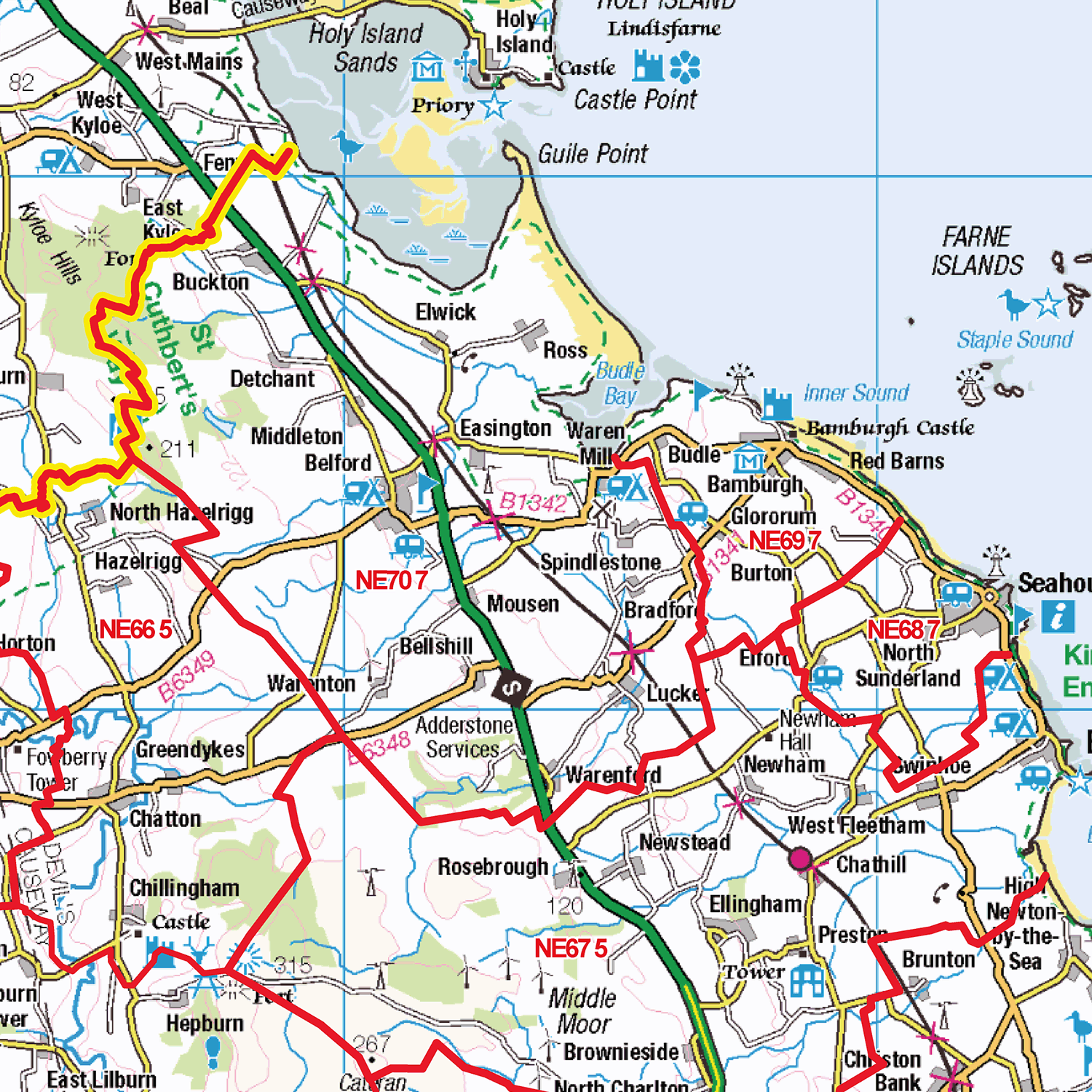 Newcastle - NE - Postcode Sector Map (G55)