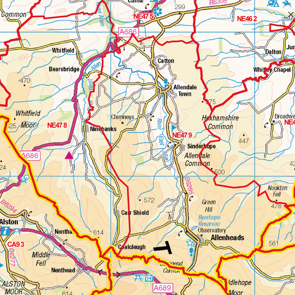 Newcastle - NE - Postcode Sector Map (G55)