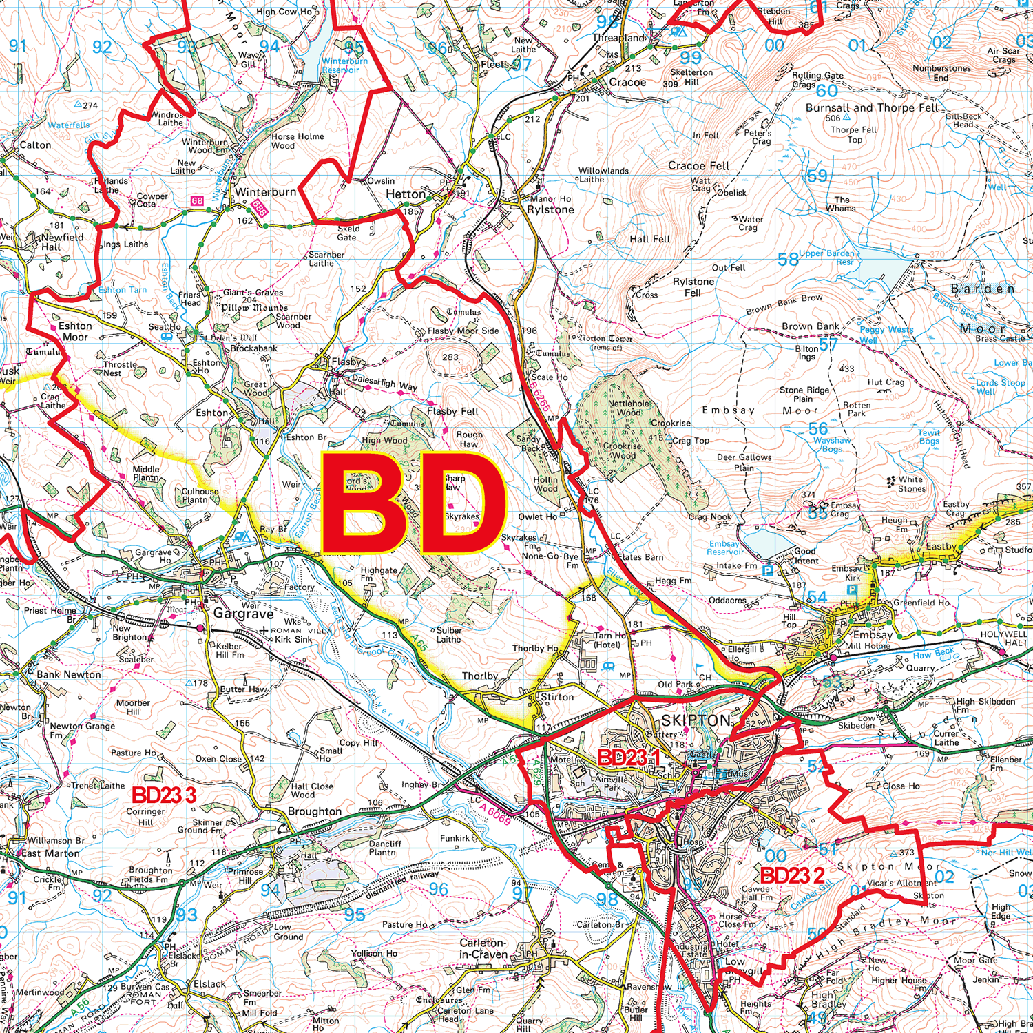 Bradford - BD - Postcode Sector Map (G56)