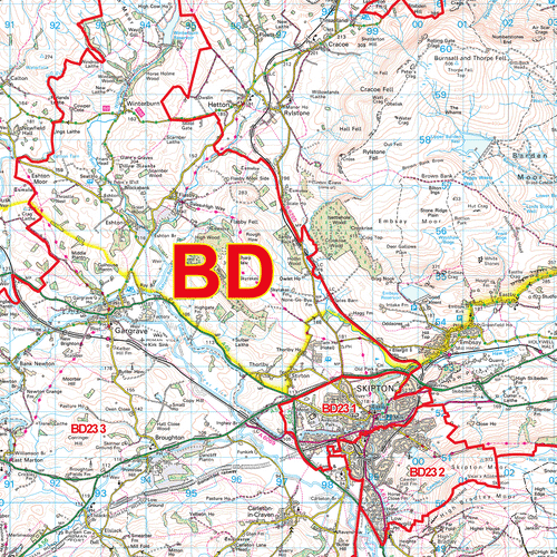 Bradford - BD - Postcode Sector Map (G56)
