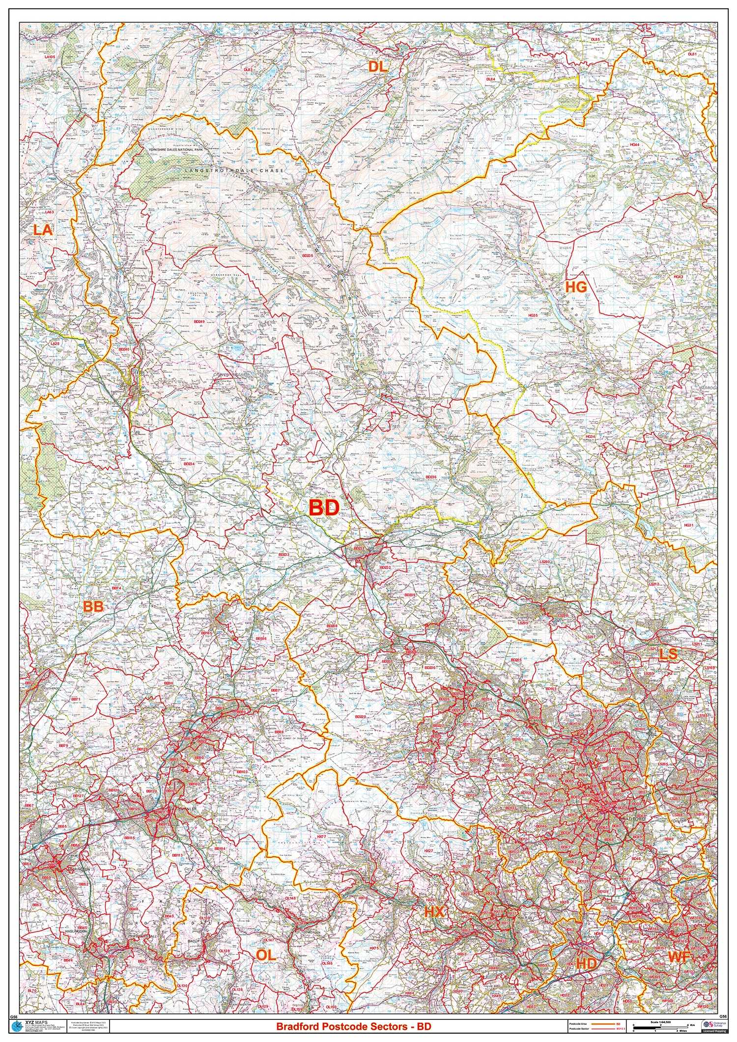 Bradford - BD - Postcode Sector Map (G56)