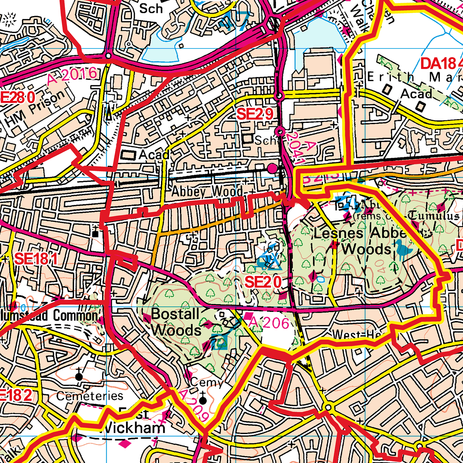South East London - SE - Postcode Sector Map (G57)