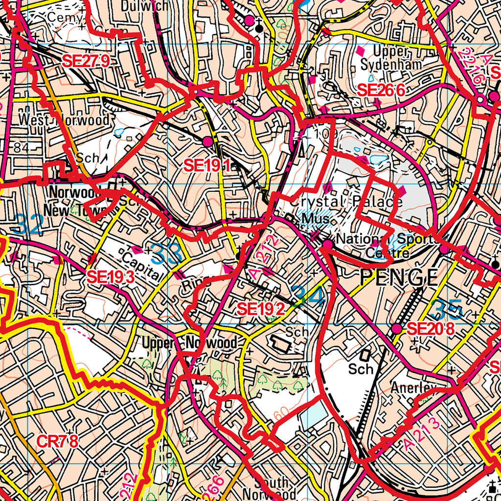 South East London - SE - Postcode Sector Map (G57)