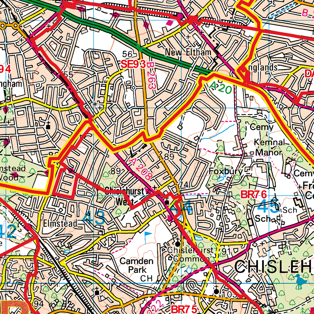 South East London - SE - Postcode Sector Map (G57)