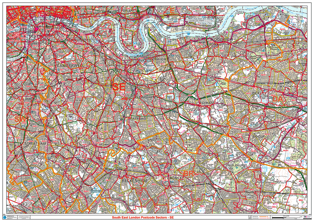 South East London - SE - Postcode Sector Map (G57)