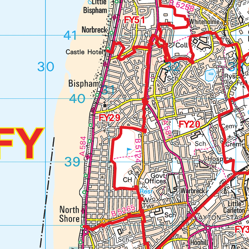 Blackpool - FY- Postcode Sector Map (G58)