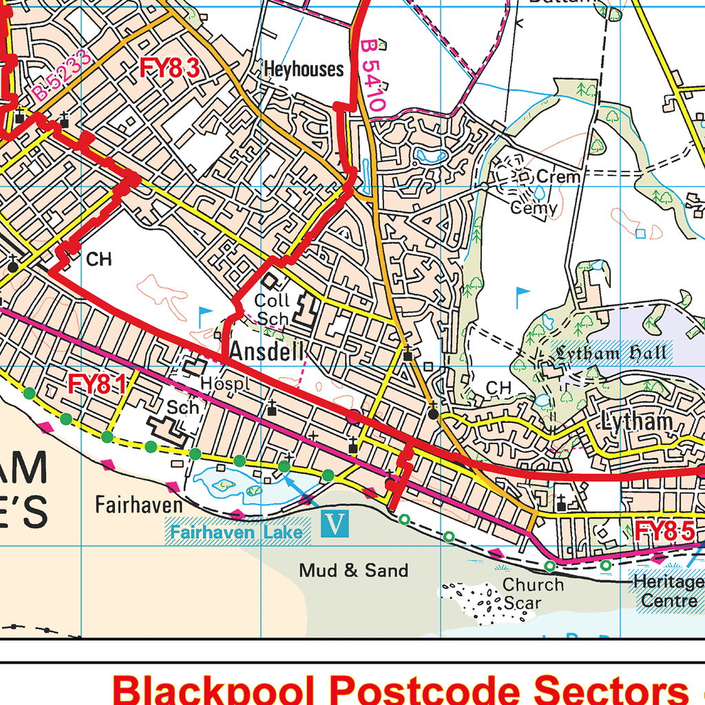 Blackpool - FY- Postcode Sector Map (G58)