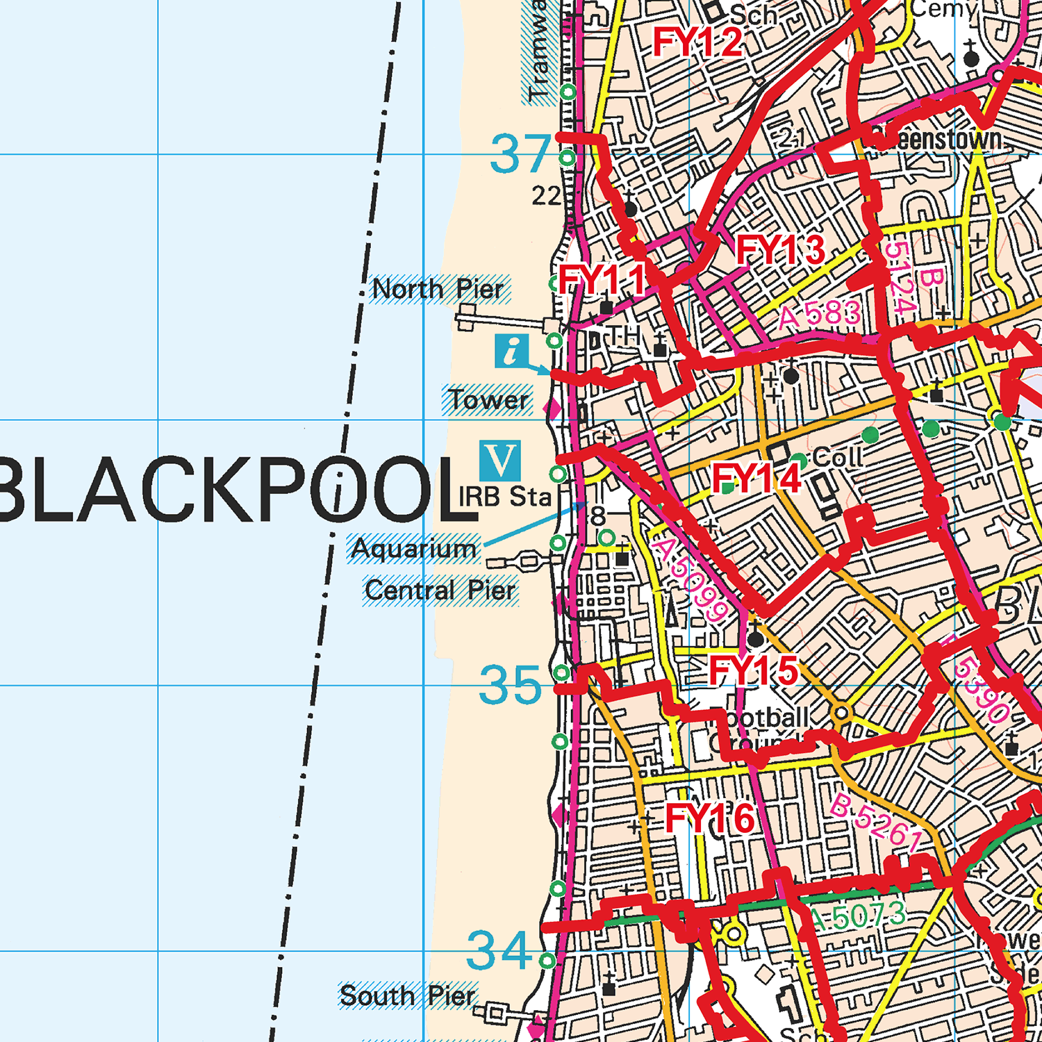 Blackpool - FY- Postcode Sector Map (G58)