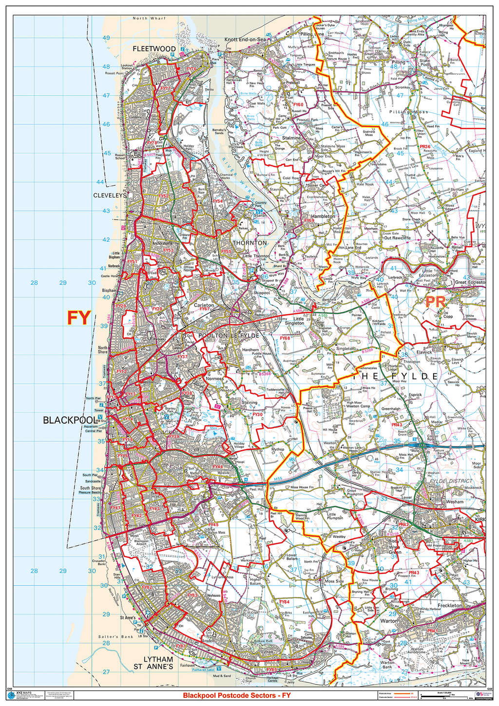 Blackpool - FY- Postcode Sector Map (G58)