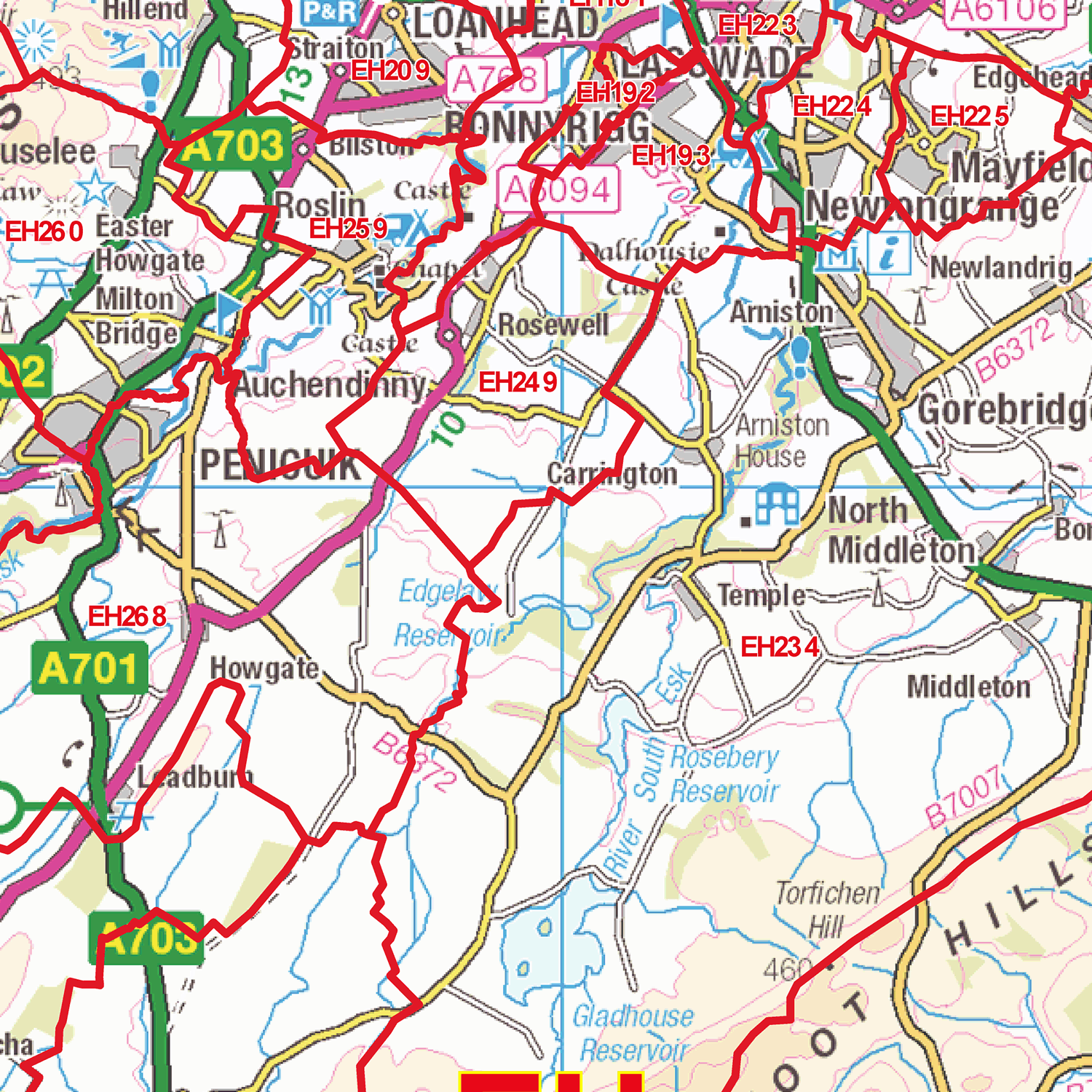 Edinburgh - EH - Postcode Sector Map (G5)