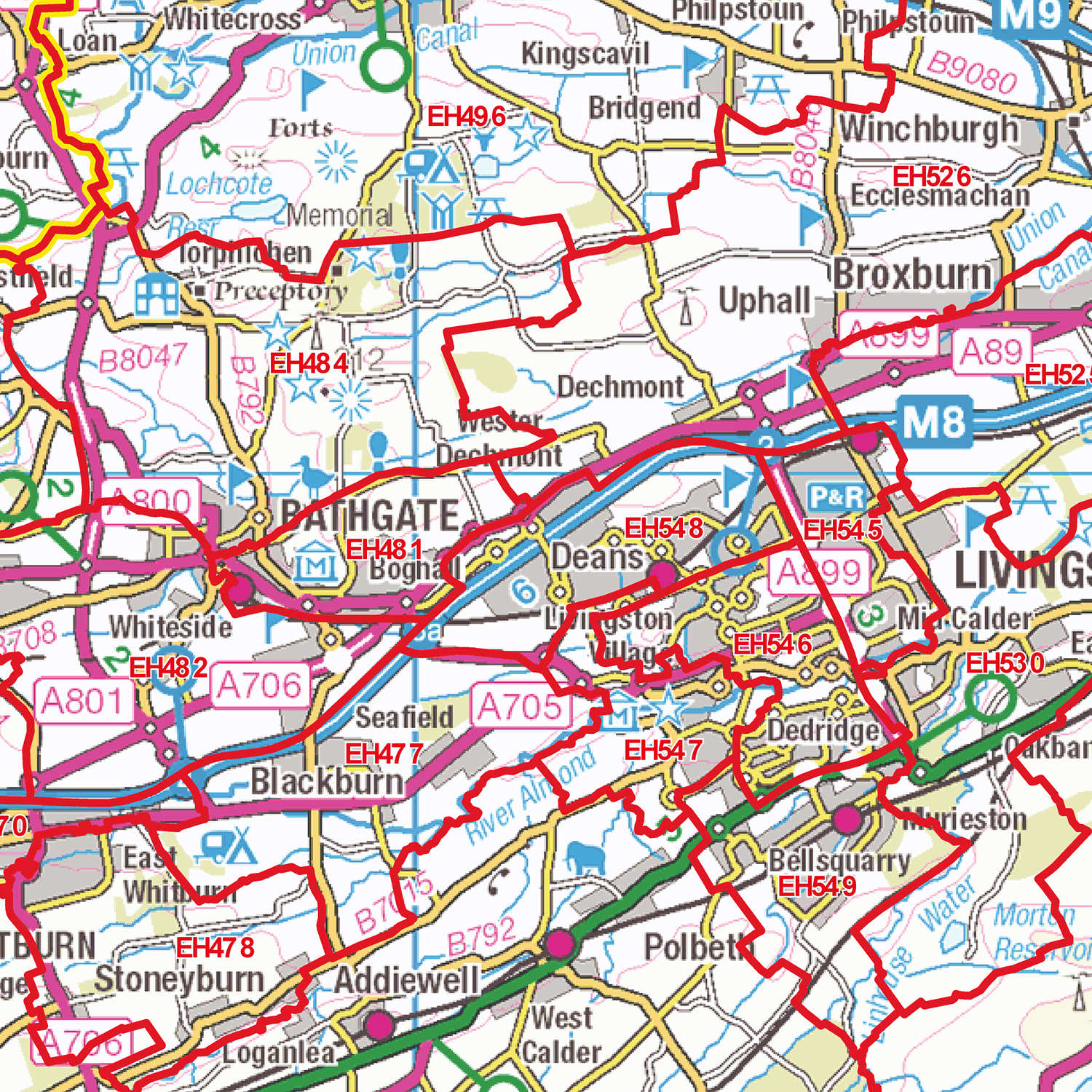 Eh Postcode Location Edinburgh - EH - Postcode Sector Map (G5) – XYZ Maps