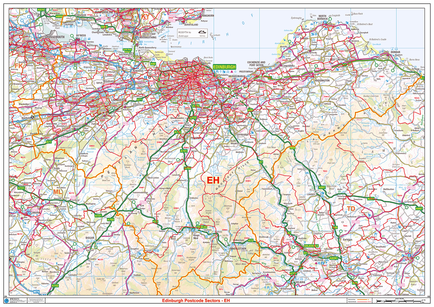 Edinburgh - EH - Postcode Sector Map (G5)