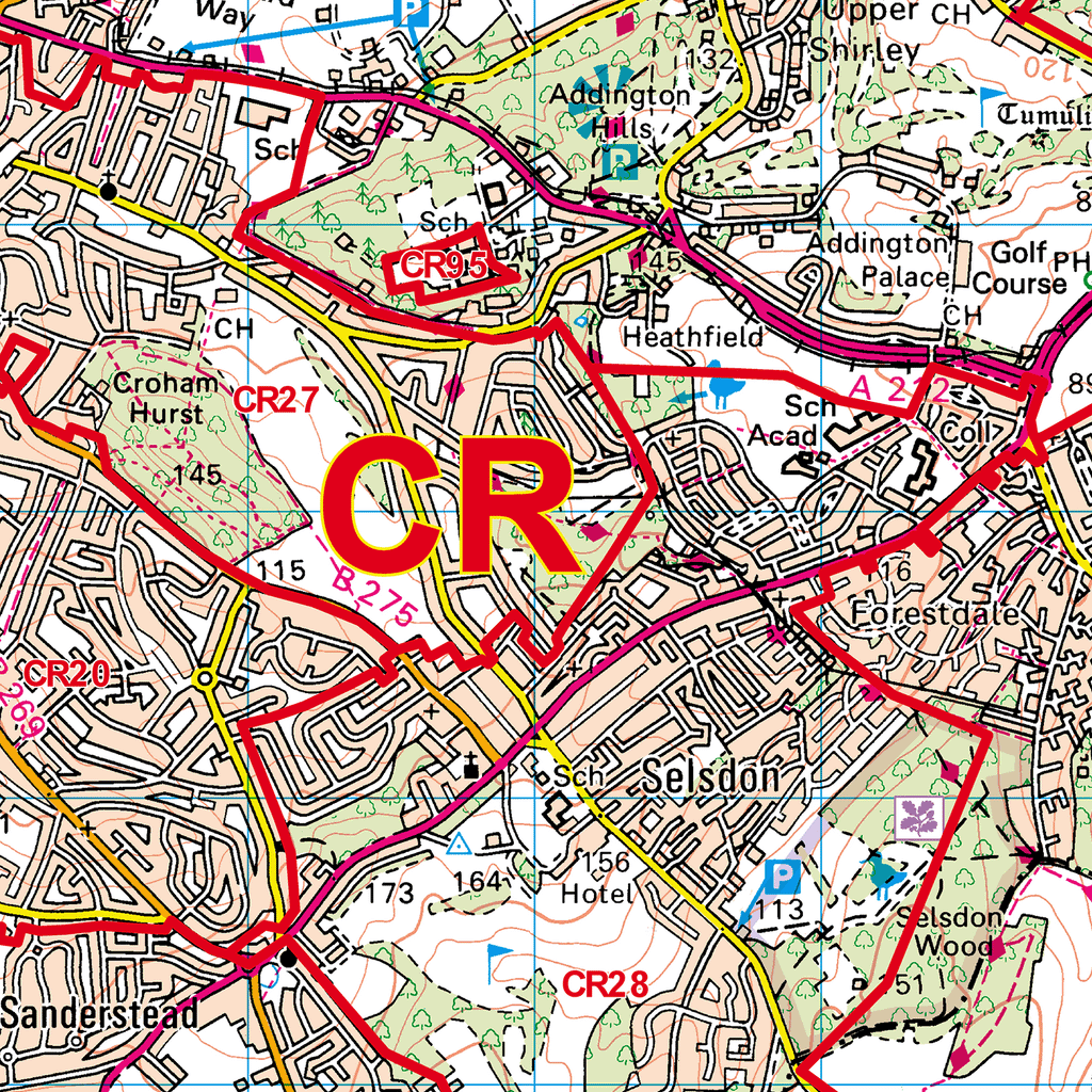 Croydon - CR - Postcode Sector Map (G60)