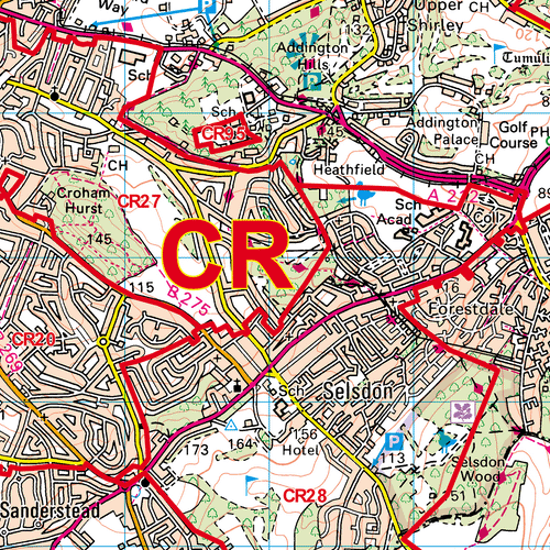 Croydon - CR - Postcode Sector Map (G60)