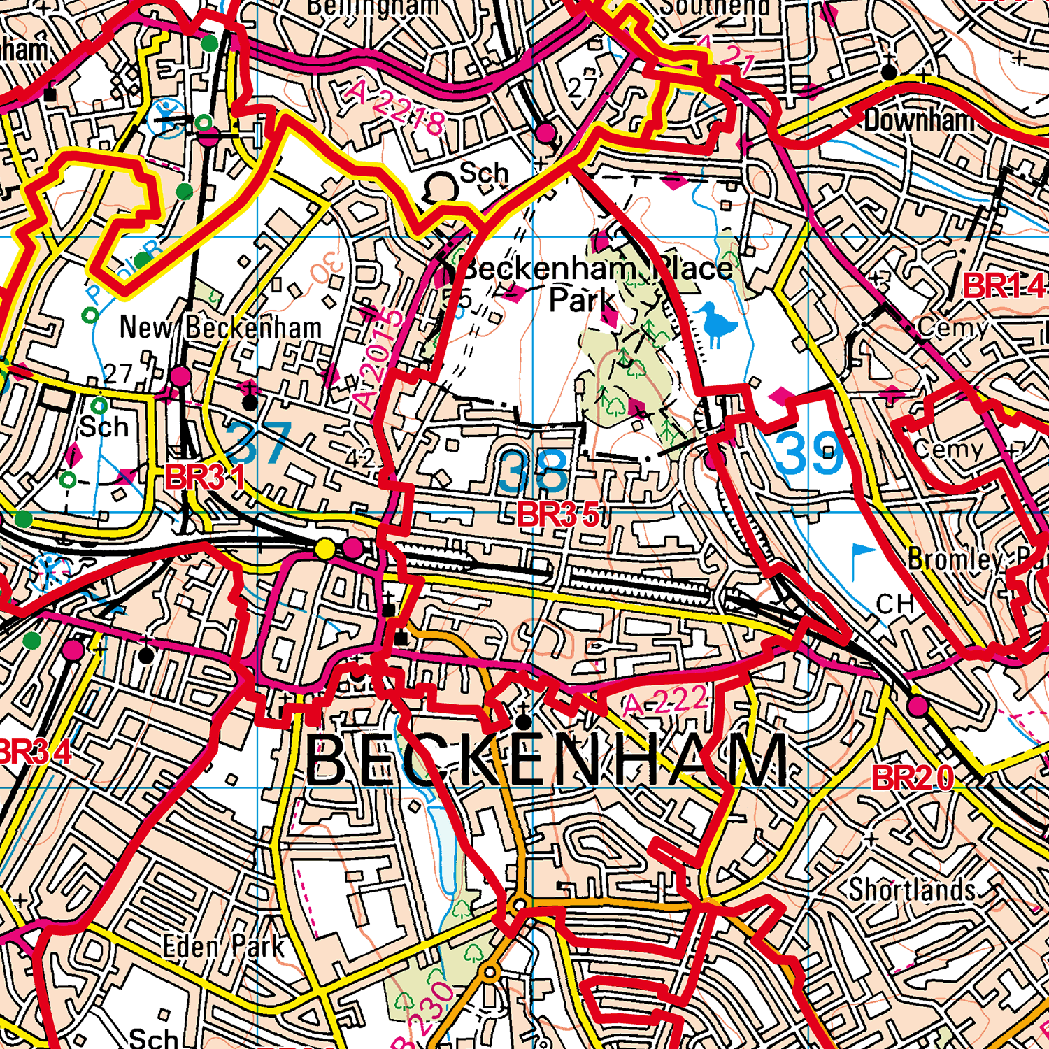 Croydon - CR - Postcode Sector Map (G60)